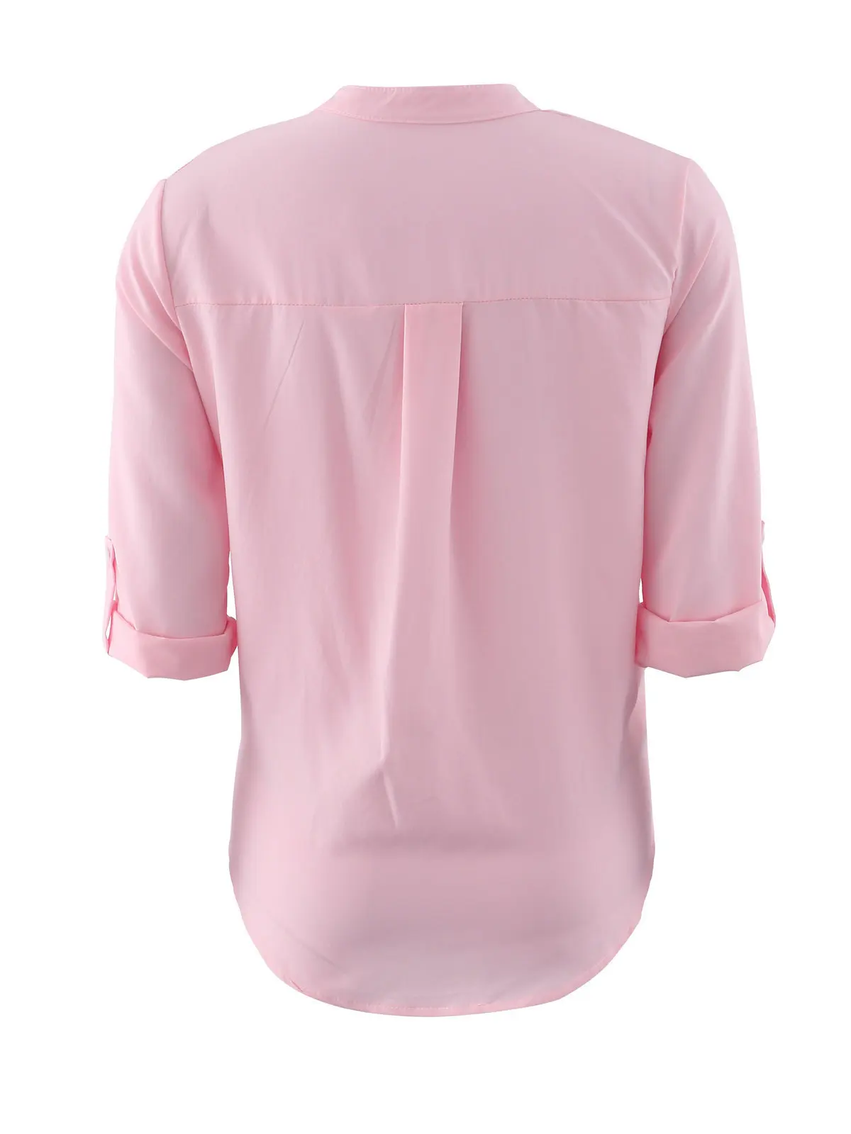 Осенняя однотонная женская футболка с длинным рукавом и v образным вырезом для