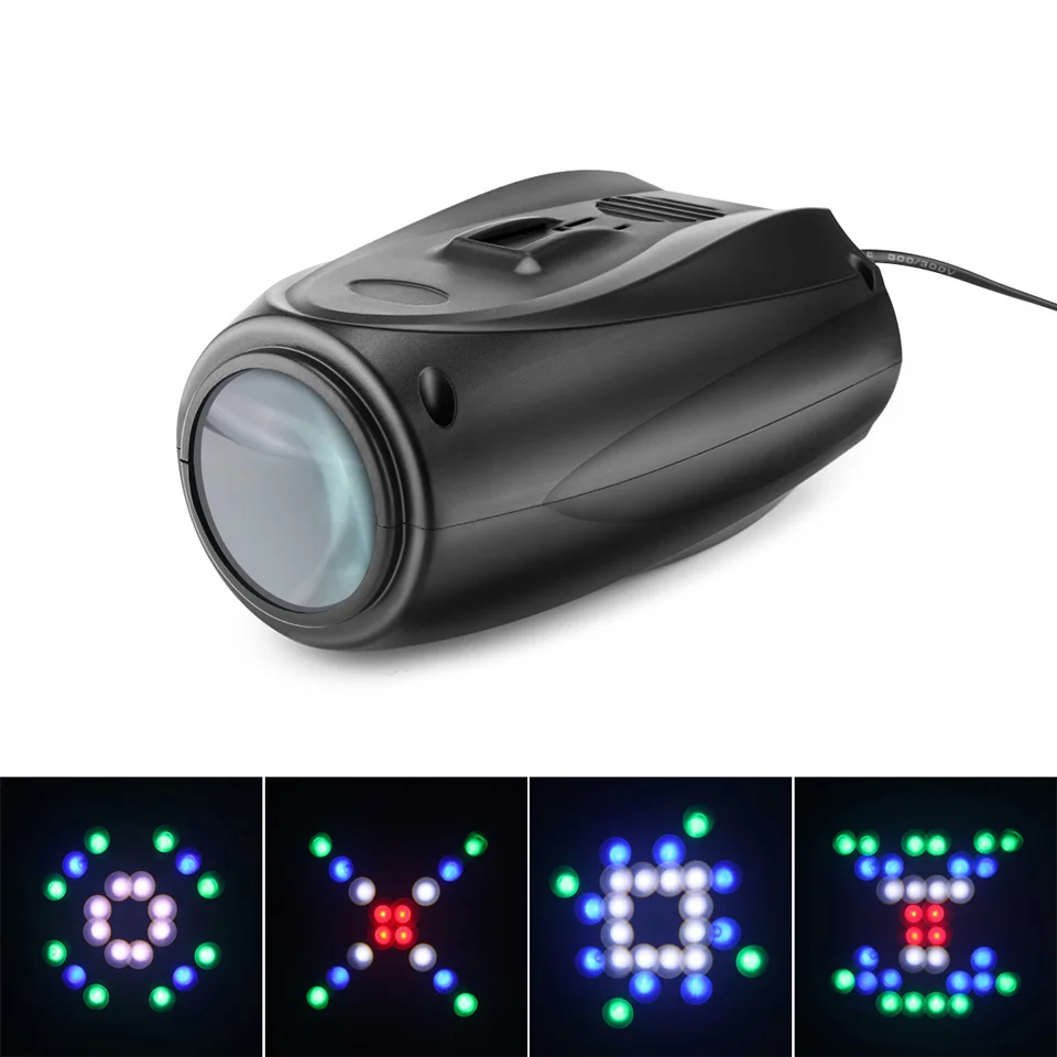 Портативный музыка Авто/звук активных 64leds RGBW огни лазерный сценический эффект