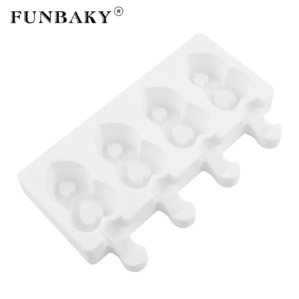 FUNBAKY формы для мороженого силиконовые Popsicle Forzen вечерние деревянные палочки