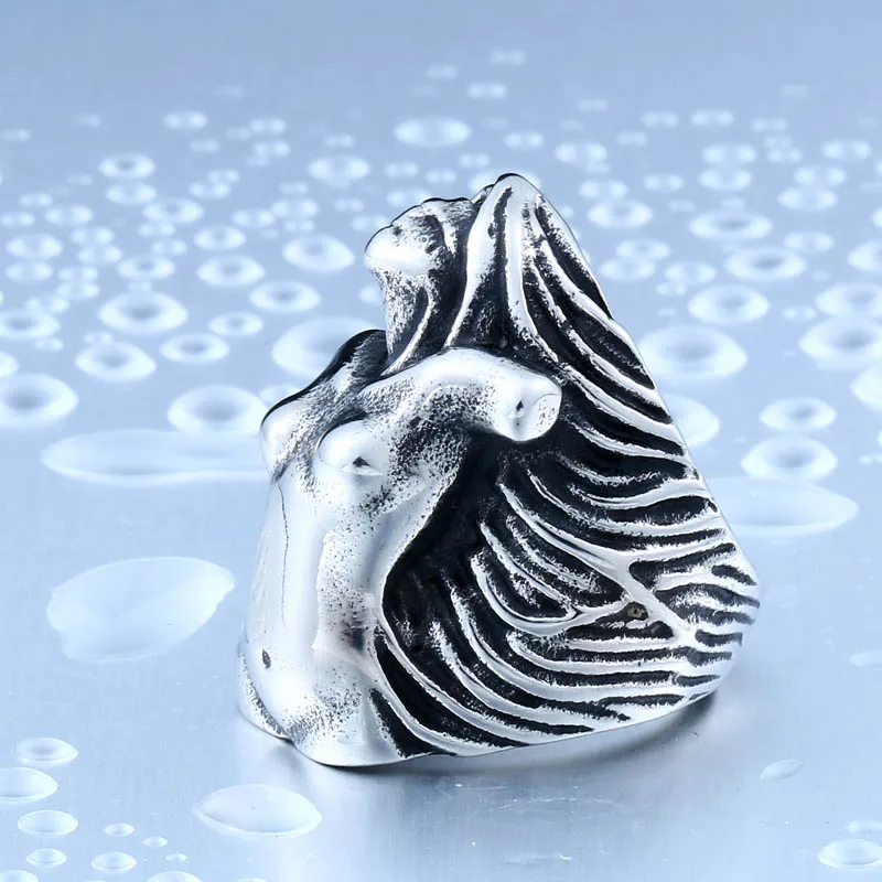 Супер Большой Обнаженная девушка Русалка кольцо Нержавеющая сталь человек