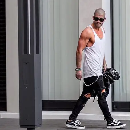 Узкие потертые зауженные рваные джинсы для мужчин мужские дизайнерские брюки