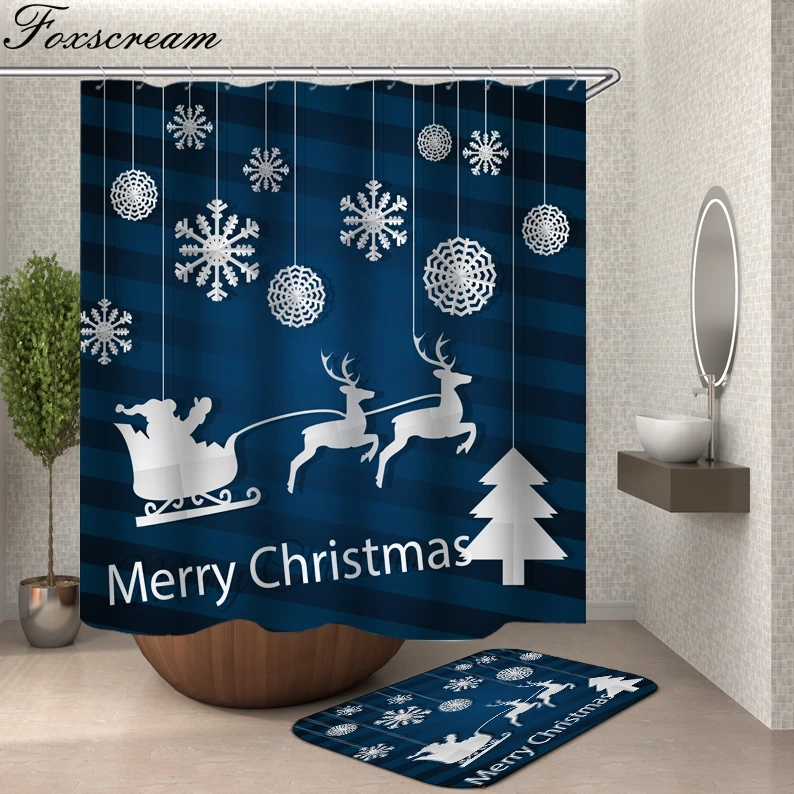 Занавеска для душа Merry Christimas ткань 3d занавеска в ванную комнату s ванны