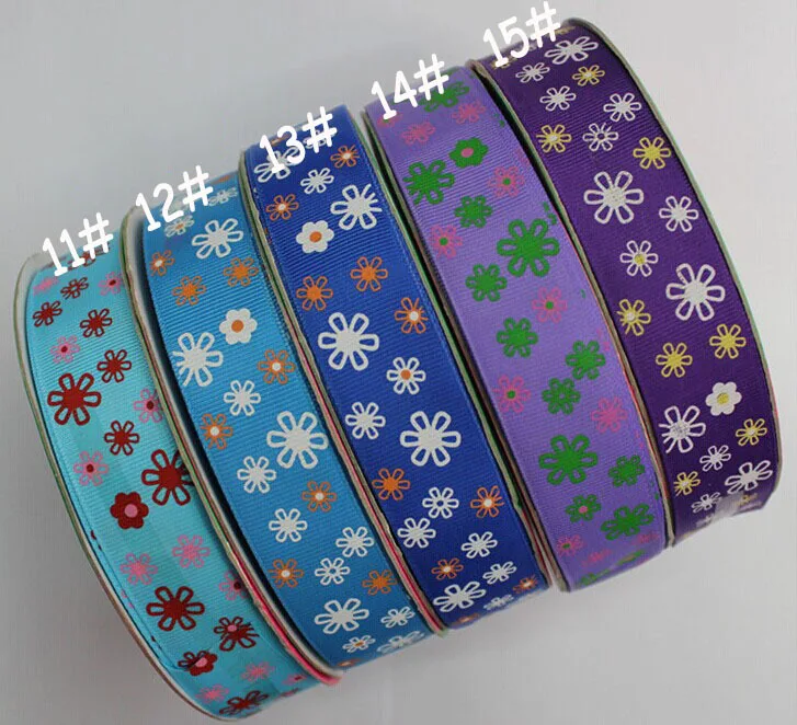 10mm Snowflake Printed Grosgrain Ribbon Rope+50Yds/roll Craft HairBow Wedding Decoration Accessories Gift packing Ribbon Cord