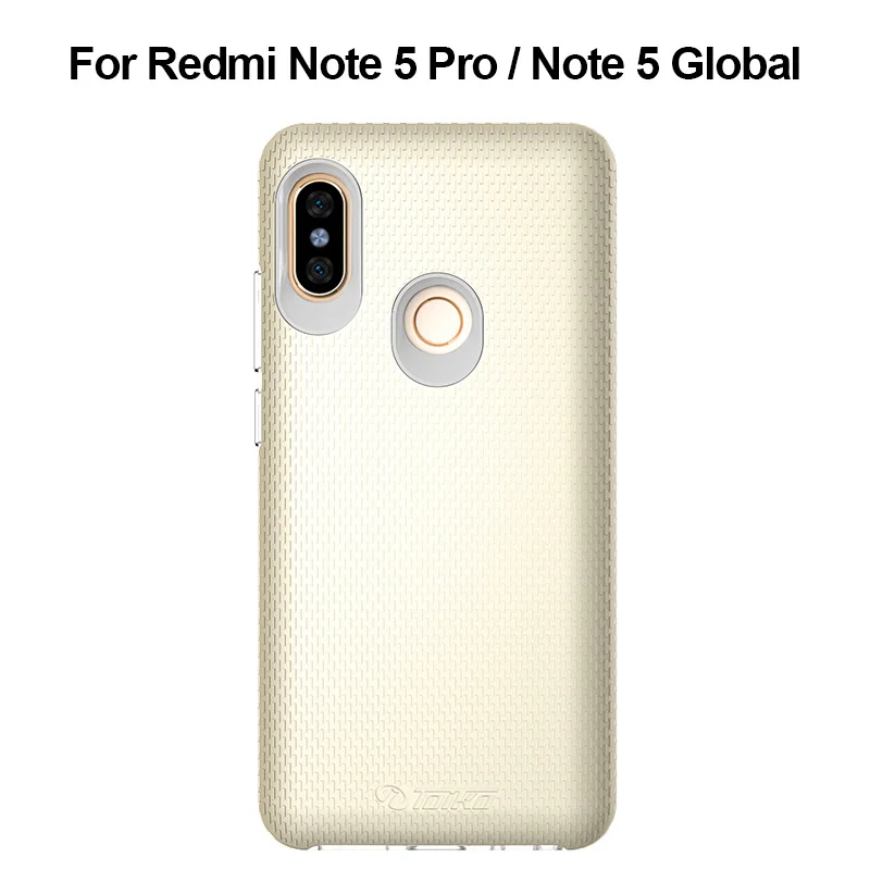 Gold and Transparent Чехол для телефона toyko X Guard с двойным слоем для xiaomi Redmi Note 5 Pro Note 5 Global Жесткий ПК Мягкий ТПУ противоударный защитный чехол - Цвет: Gold and Transparent