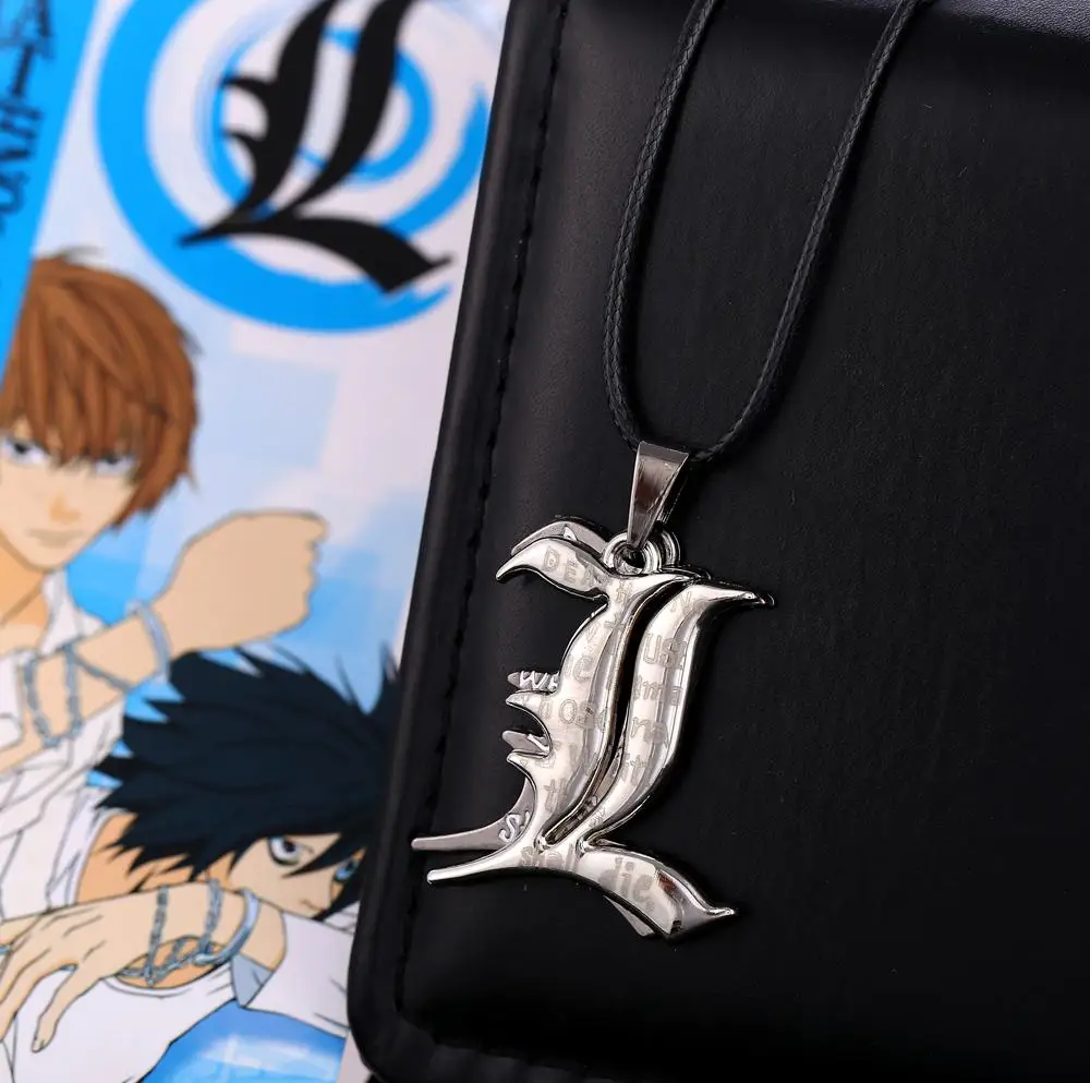 Ожерелье и подвеска MOSU из аниме «тетрадь смерти», винтажная бижутерия из экологичного сплава, 2 ряда Ожерелье и подвеска MOSU из аниме «тетрадь смерти», винтажная бижутерия из экологичного сплава, 2 ряда