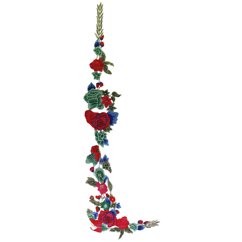 Длинное женское платье с объемной цветочной вышивкой и аппликацией|Кружево| |
