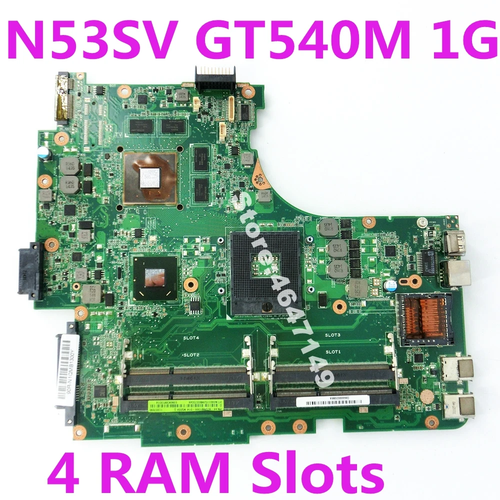 

N53SV GT540M 1G материнская плата REV: 2,2 для ASUS N53S N53SV N53SN N53SM материнская плата для ноутбука N53SV материнская плата N53SV USB 3,0