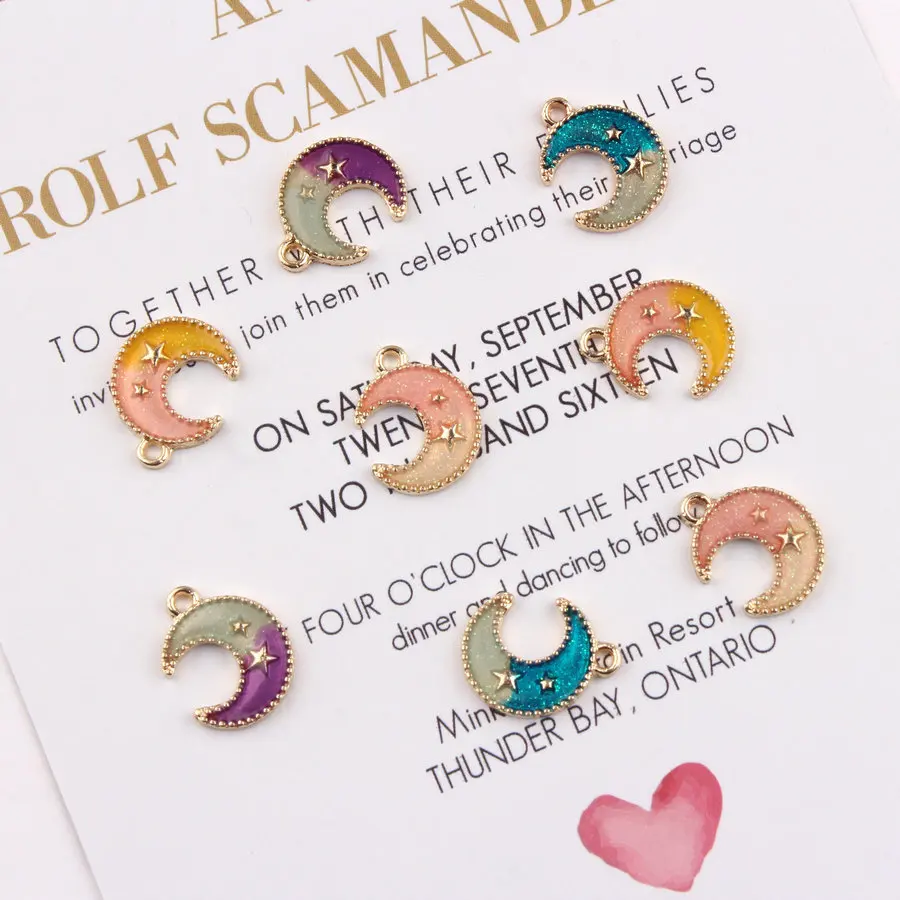 

10pcs/lot High Quality Charms Moon Planet Charm Bracelet Necklace Pendants DIY Jewelry Accessories
