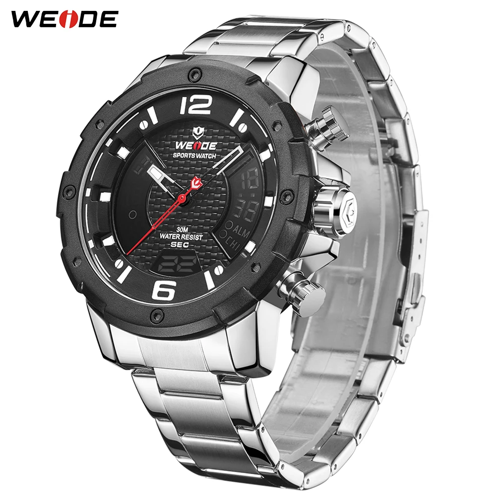 WEIDE, мужские спортивные часы, металлический ремешок, браслет, Автоматическая Дата, кварцевые, для мужчин, t, аналоговые, мужские часы, наручные часы, uomo, Relogio Masculino