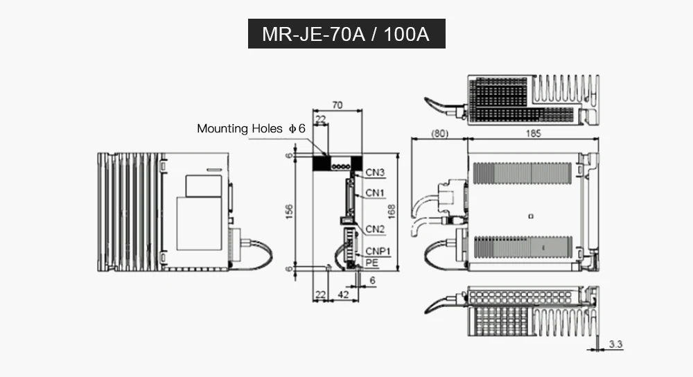 Mitsubishi AC Серводвигатель+ усилитель драйвера MR-JE-10A 20A 40A 70A 100A 200A 300A мотор HG-KN/SN серия
