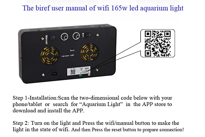 Populargrow 165 Вт wifi светодиодный светильник с регулируемой яркостью для аквариума, морской светильник, светодиодный светильник для аквариума, лампа для коралловых рифов
