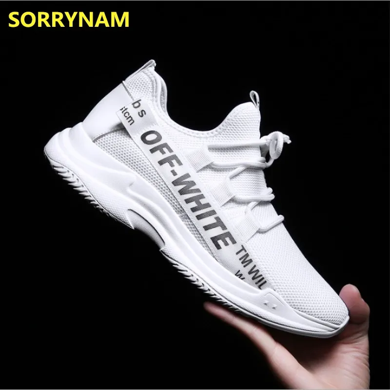 SORRYNAM 2018 лето с-белый с дышащей сеткой Для мужчин Повседневное обуви эспадрильи