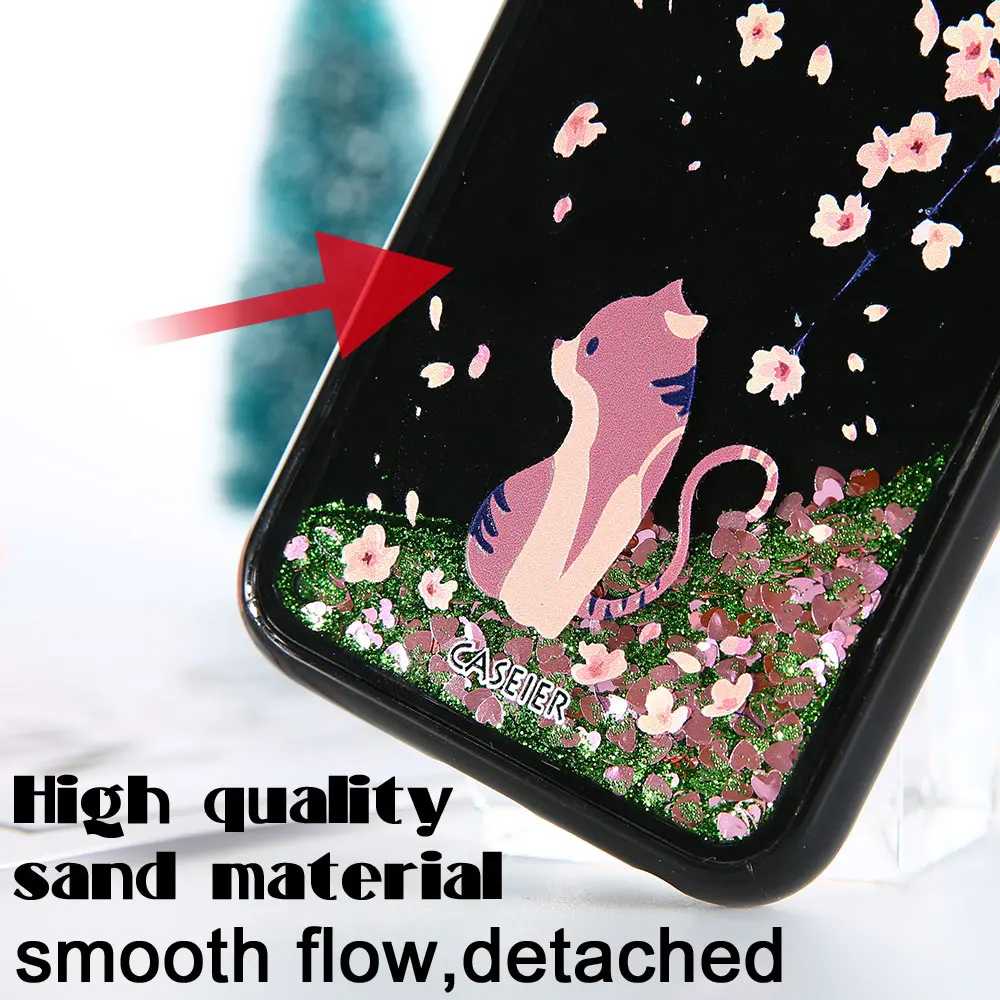 CASEIER Bling Flower чехол для телефона iPhone 6 6s 7 8 3D зыбучий песок X Plus Чехлы жидкий корпус