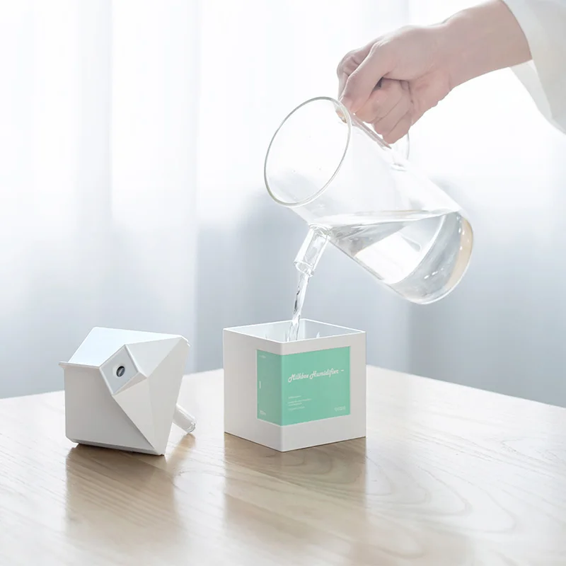Молочная коробка мини USB милый увлажнитель воздуха тихий ультразвуковой