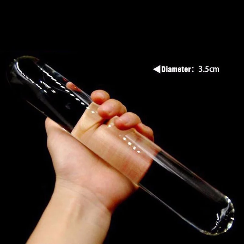 Стеклянный фаллоимитатор Большая большая стеклянная посуда пенис Кристалл