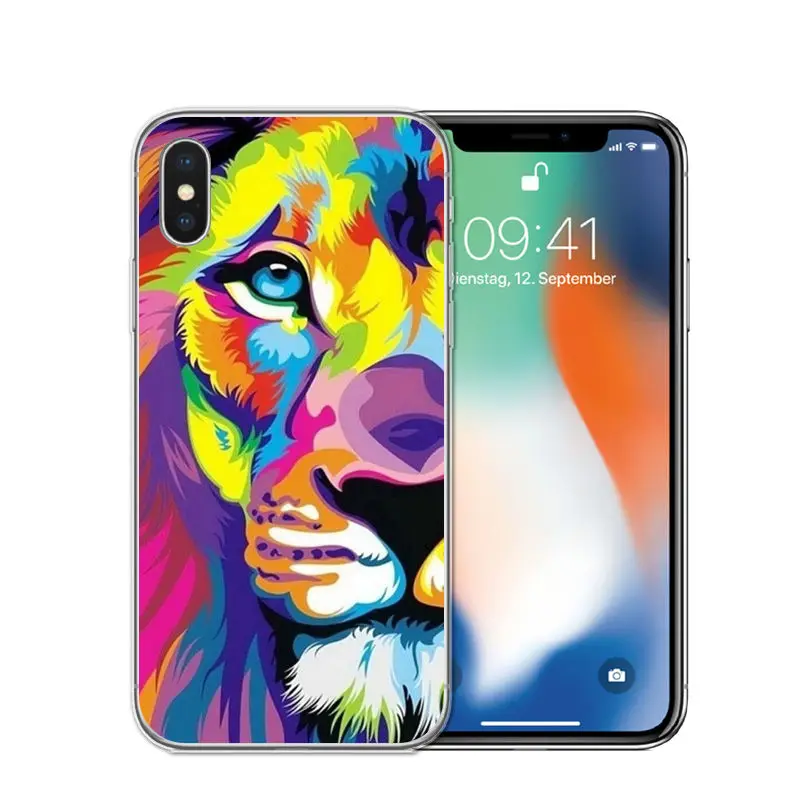 RUIXKJ для iphone X, 8, 8 Plus, 7, 6, 6S Plus, 5S, SE, крутой тигр, Сова, кошка, собака, мультфильм, окрашенный силиконовый чехол для телефона, для iphone 7, чехол