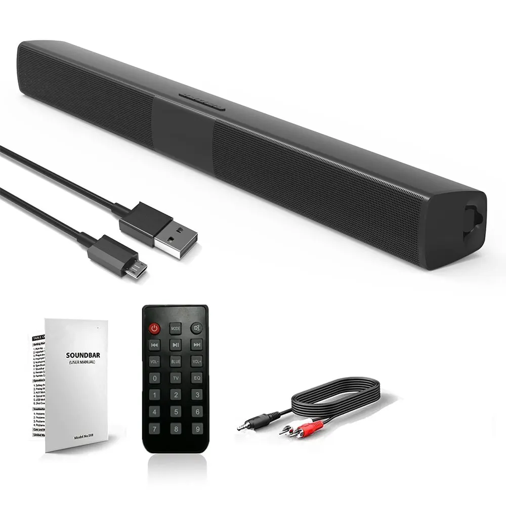 20 Вт Bluetooth ТВ звуковая панель беспроводной динамик Саундбар FM Радио Система домашнего кинотеатра беспроводной 3D объемный стерео Бас портативный говорить