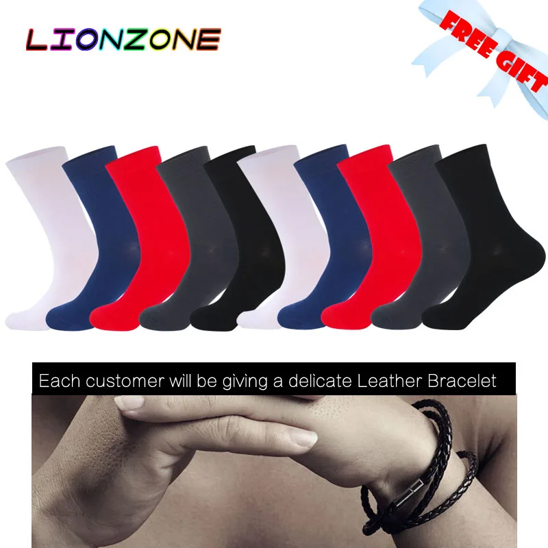 LIONZONE 10 пар/лот мужские брендовые носки подарочные деловые плотные мягкие дышащие