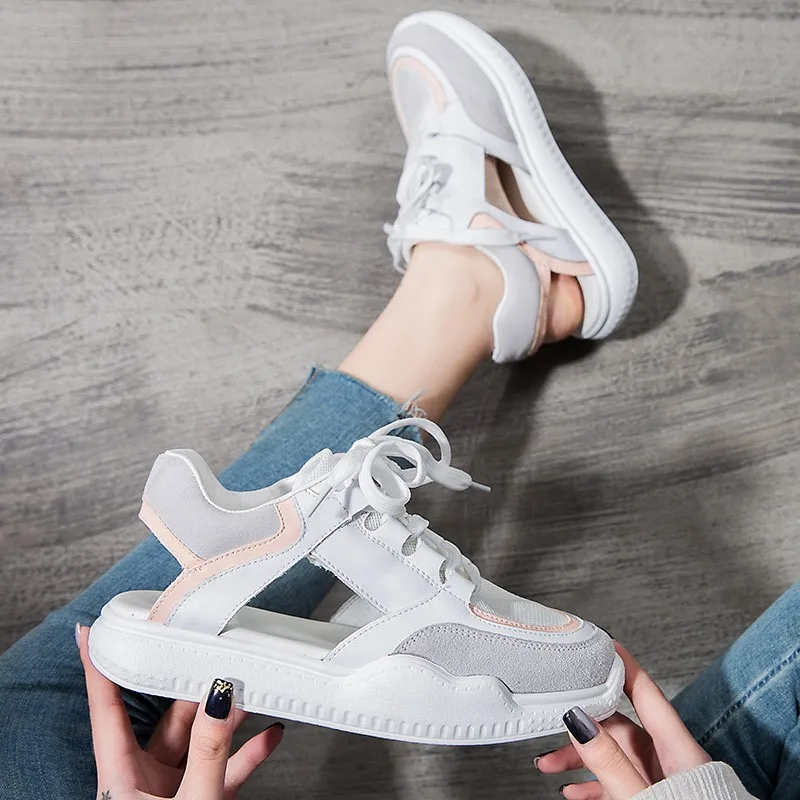 RASMEUP Women's Flat Platform Sandals 2019 Summer Fashion Women Lace Up Sandal Comfortable Casual Chic Woman Shoes Footwear Pink | Обувь