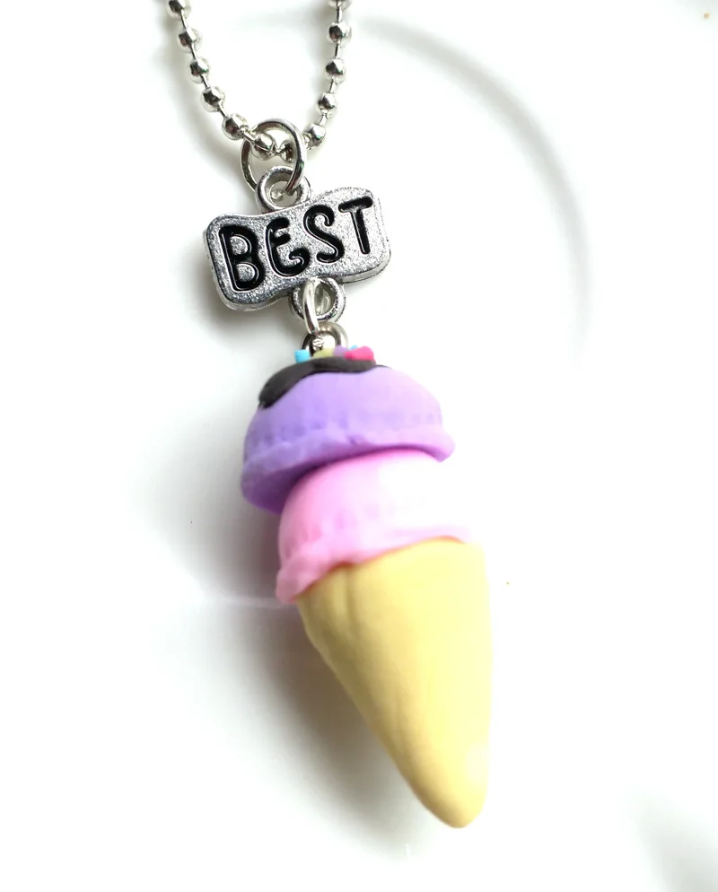 Детское ожерелье лучших друзей кулон в виде сердца из смолы розового синего и