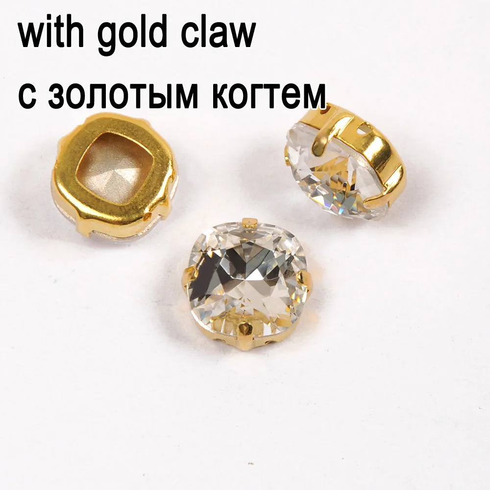 Прозрачные стеклянные стразы 8 мм, 10 мм, 12 мм, 18 мм прозрачные хрустальные пришивные стразы с когтями для шитья одежды DIY свадебное платье