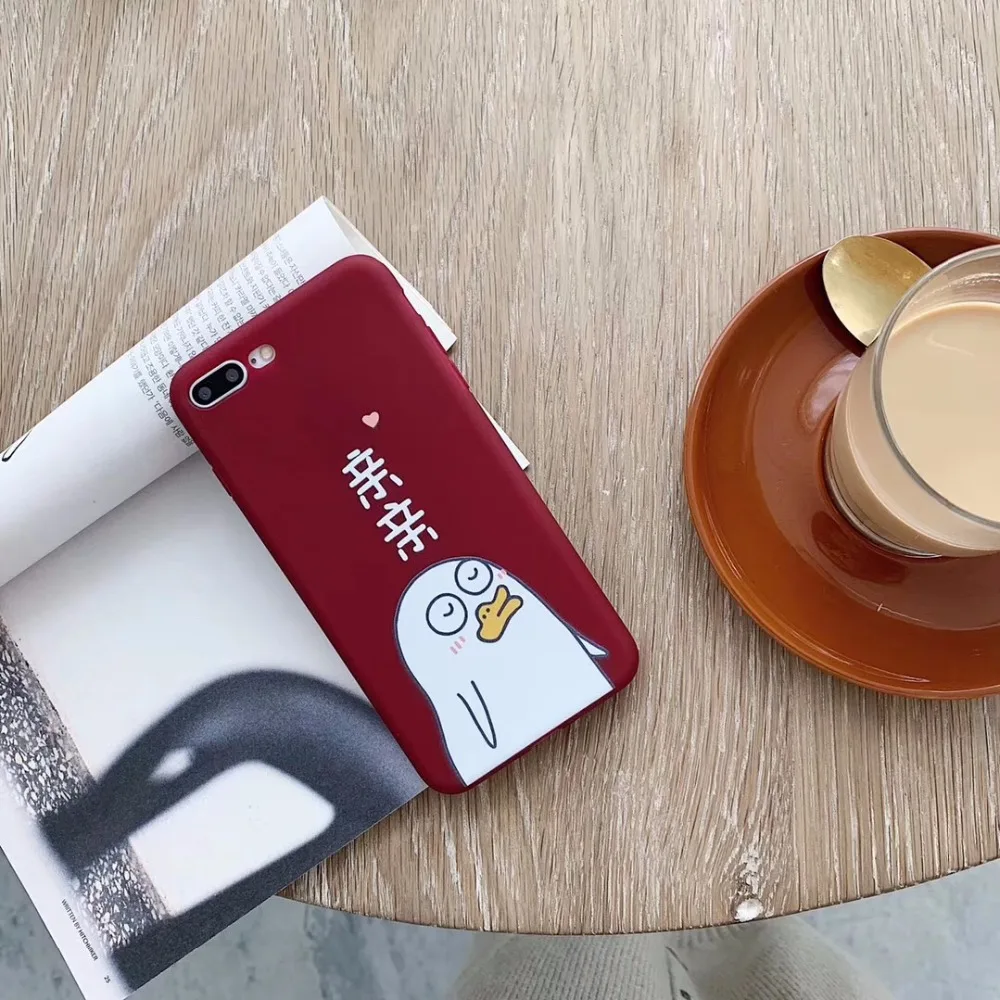 TPU silicone couple cute duck phone case for iphone x xr xs max 6sPLUS 7 8plus anti-fall soft shell tpu scrub cover |