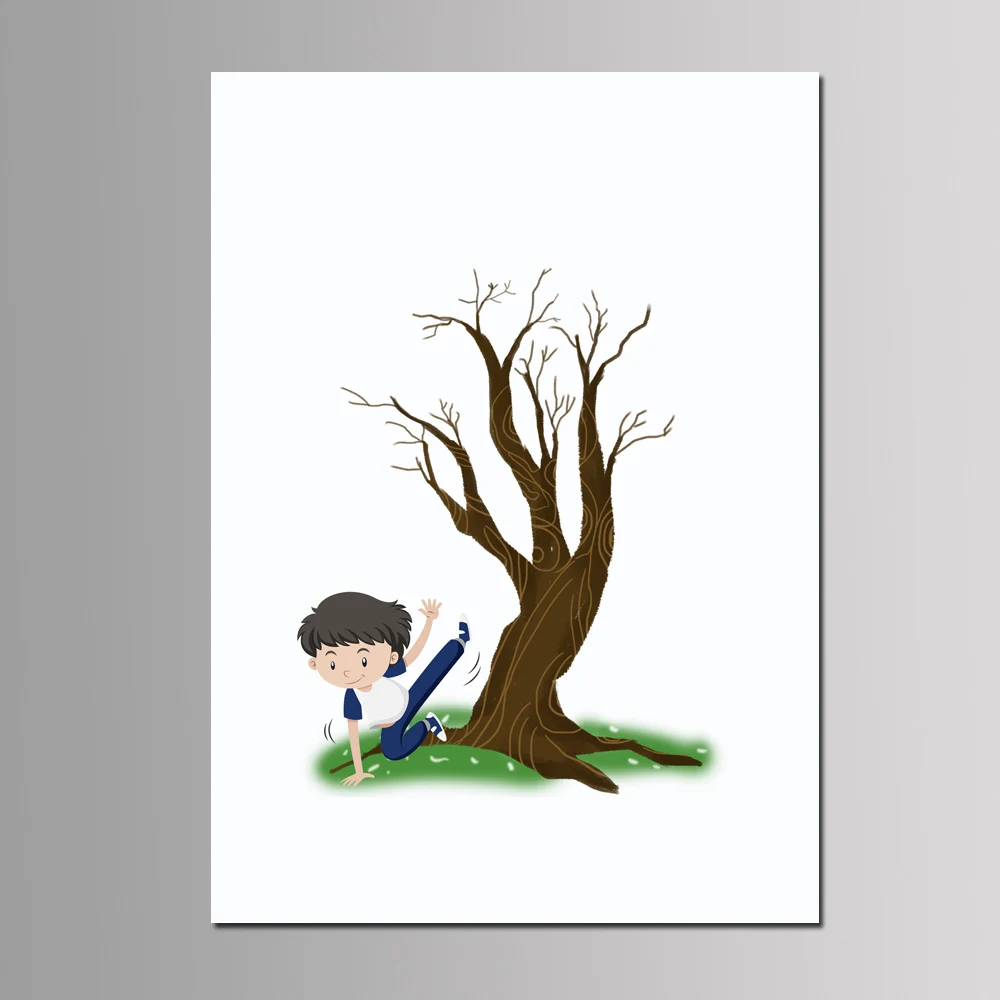 Baby Boy Girl Baptism Party Favor DIY Fingerprint Tree Guest Book Kids Birthday Gift Event Decor Customized Canvas Painting - Цвет: KD-51