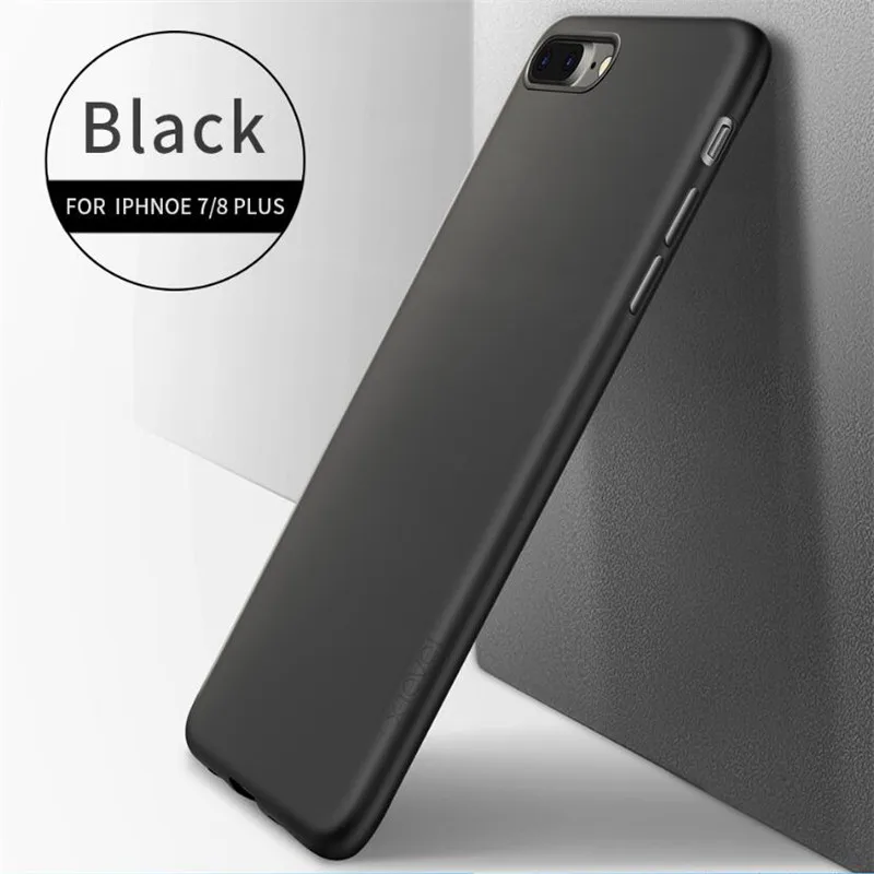X-Level ТПУ чехол для телефона iPhone 7 8 Plus ультра тонкий защитный чехол для iPhone 7 8 - Цвет: Черный