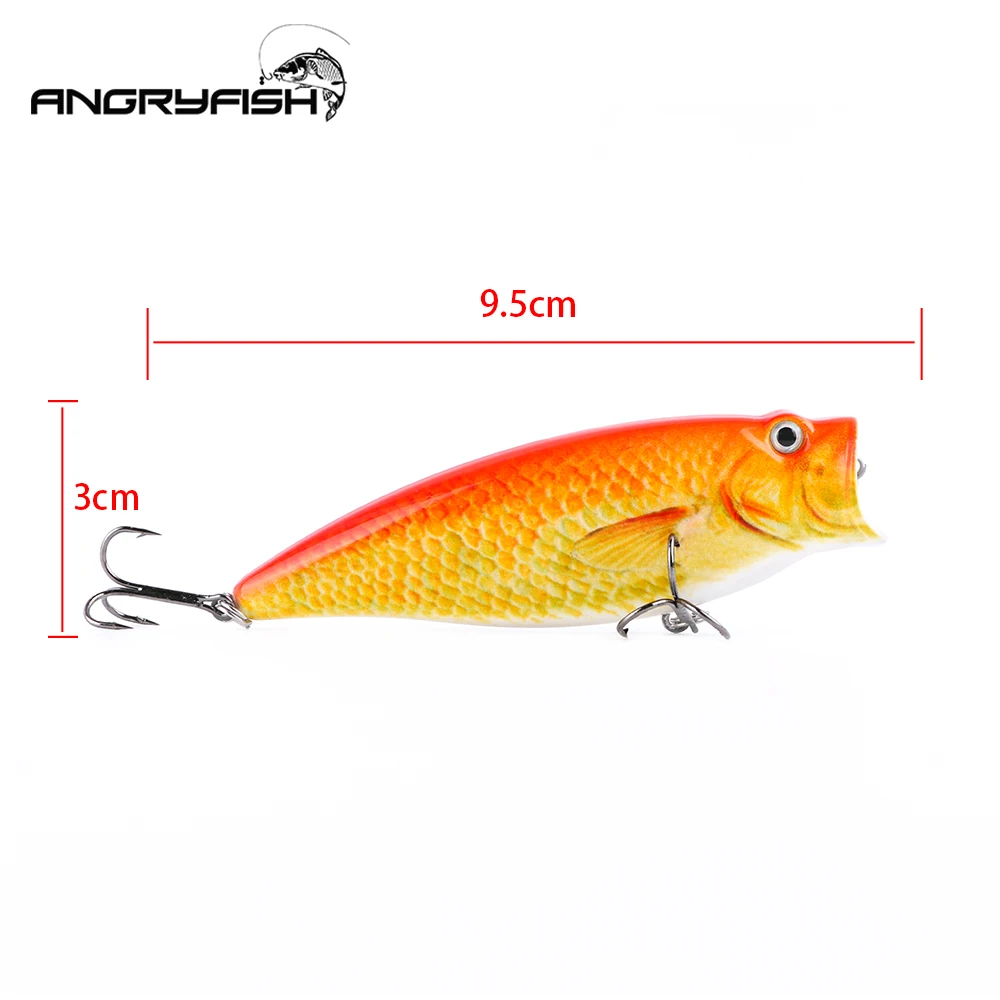 Angryfish Лидер продаж 1 шт. прикормы 95 мм 18,5 г реалистичные искусственные приманки комплект 5 цветов крючки HF-005