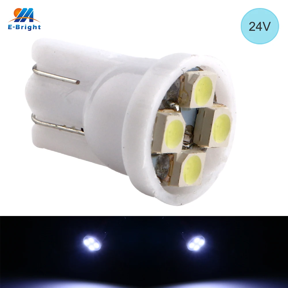 YM E Bright 500 шт. T10 194 168 1210 4 SMD 24 В светодиода 3528 Светодиодный ные лампы белые