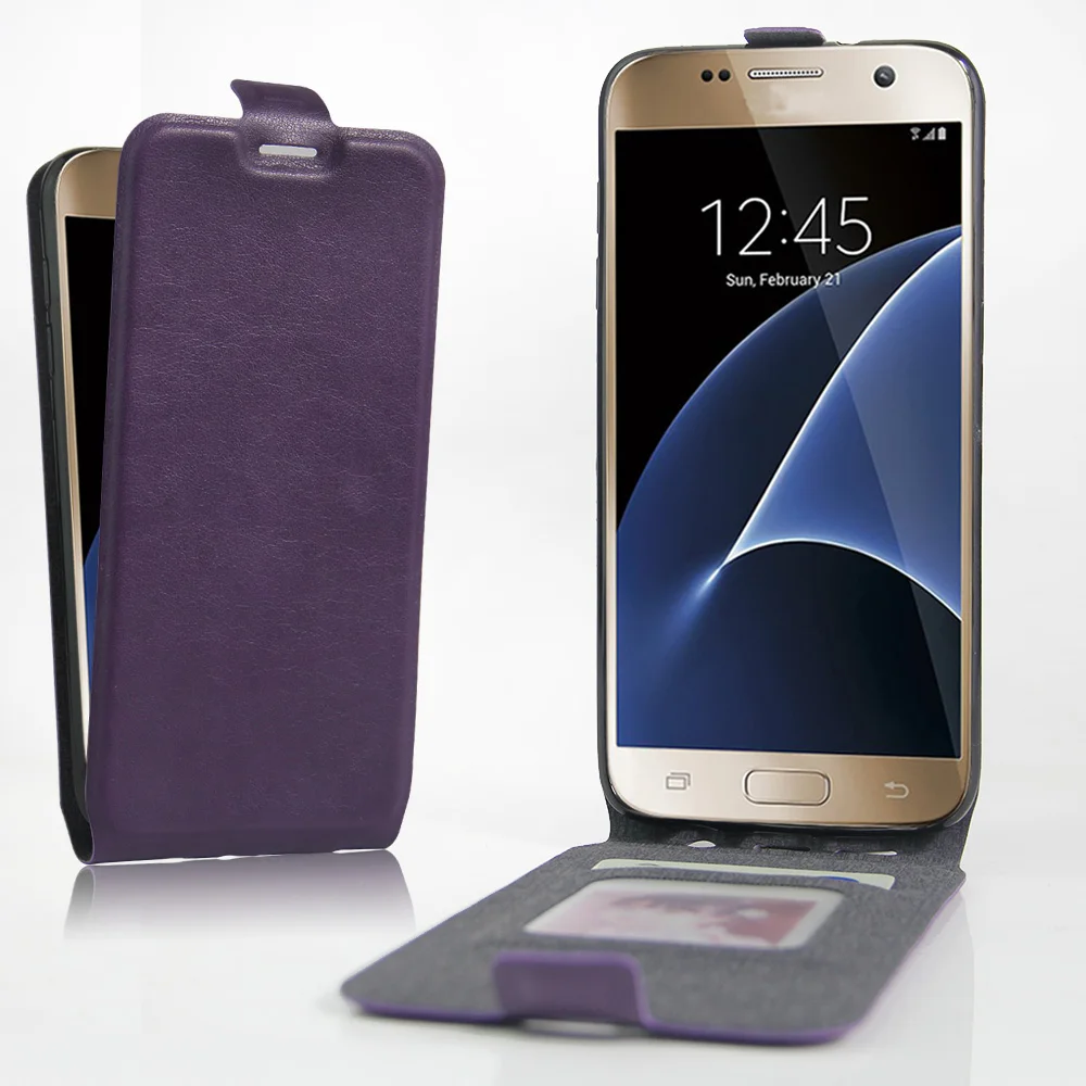 Мобильный Телефонные Чехлы для Galaxy S7 случае раскладушка флип PU покрытие края