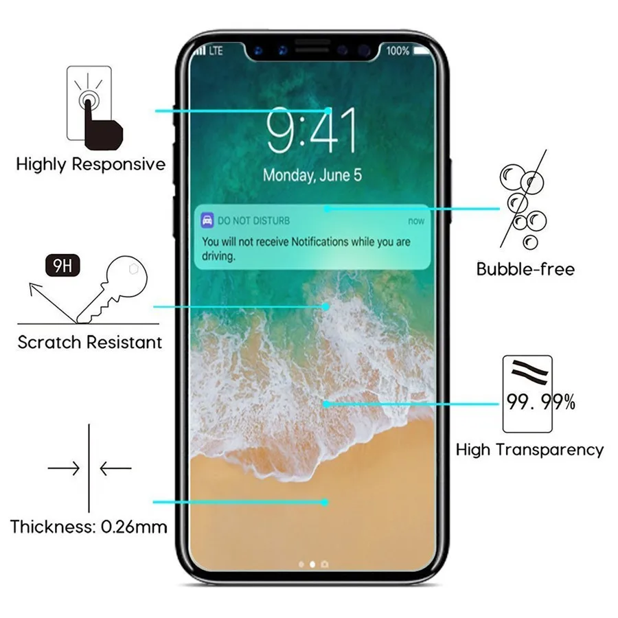 Спереди и сзади закаленное Стекло для Apple IPhone X iphonex Экран протектор 360 Полный