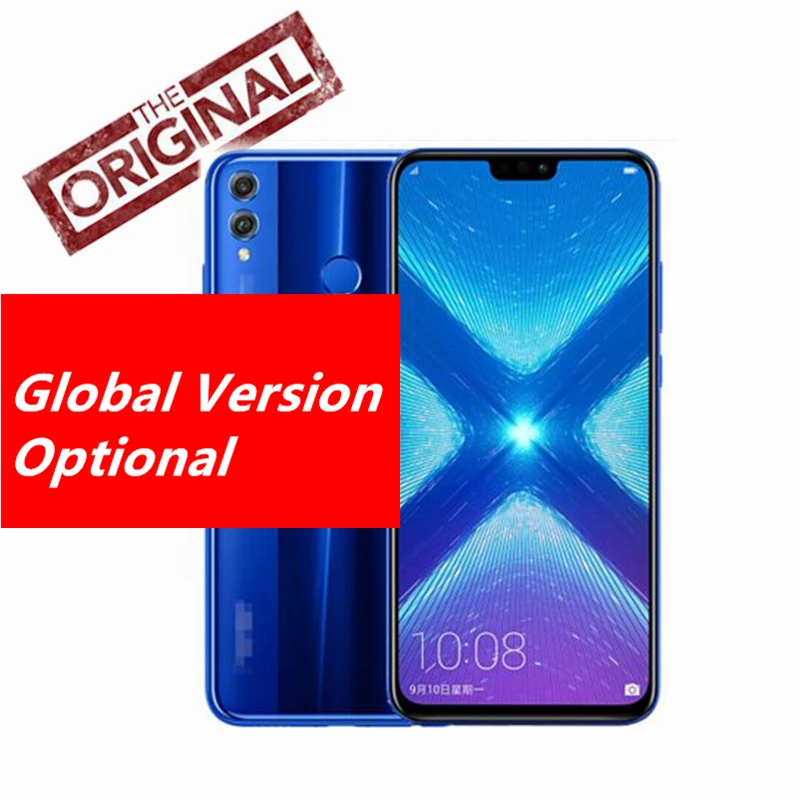Глобальная версия Honor 8X JSN-L22 мобильного телефона 6,5 дюймов Экран 3750 мА/ч, Батарея Android 8,1 Octa Core 1,5 GHz двойной черный 20,0+ 2,0 Мп