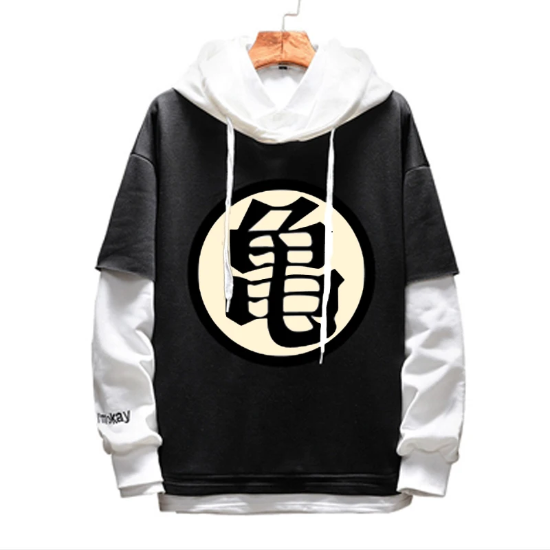 Kame Sennin Модные Ложные толстовки из двух частей аниме Dragon Ball Z Мастер Роши слоистый хип-хоп толстовка Каме сеннин рукав на резинке Свободная Толстовка - Цвет: Kame Sennin