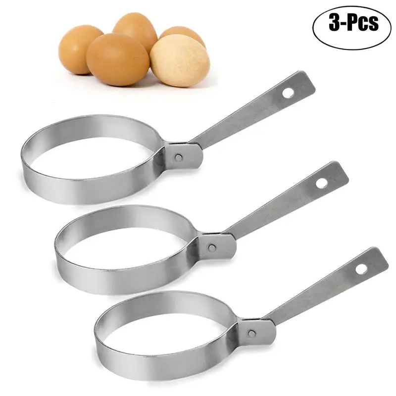 3pcs 1 шт./3 шт. инструменты для яиц круглой формы из нержавеющей стали блинная форма для жареных яиц формы для блинов кольца Форма для яиц кухонные аксессуары - Цвет: 3pcs
