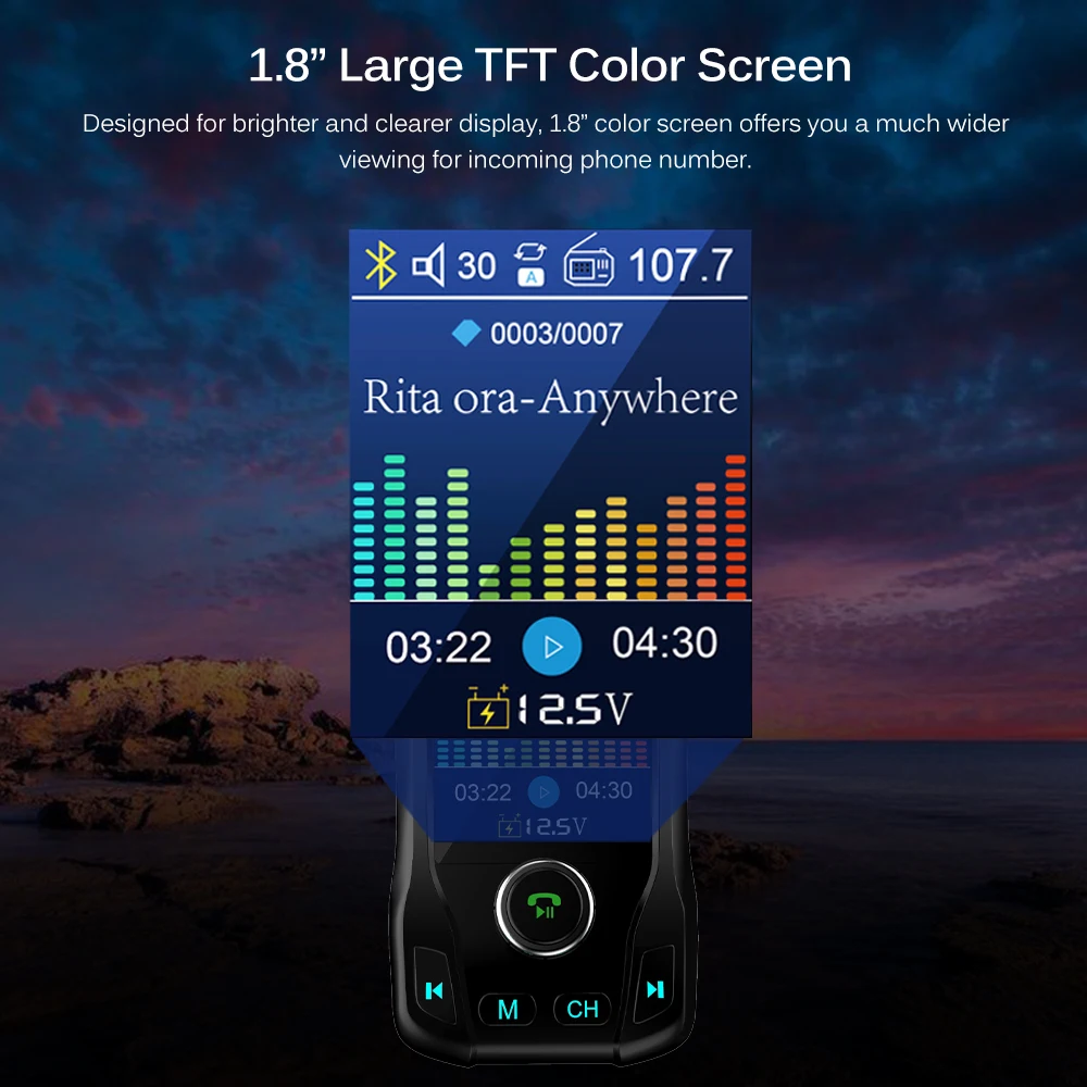 Беспроводной FM трансмиттер Onever с Bluetooth и mp3 плеером 5 В 1 8 А|FM-трансмиттеры| |