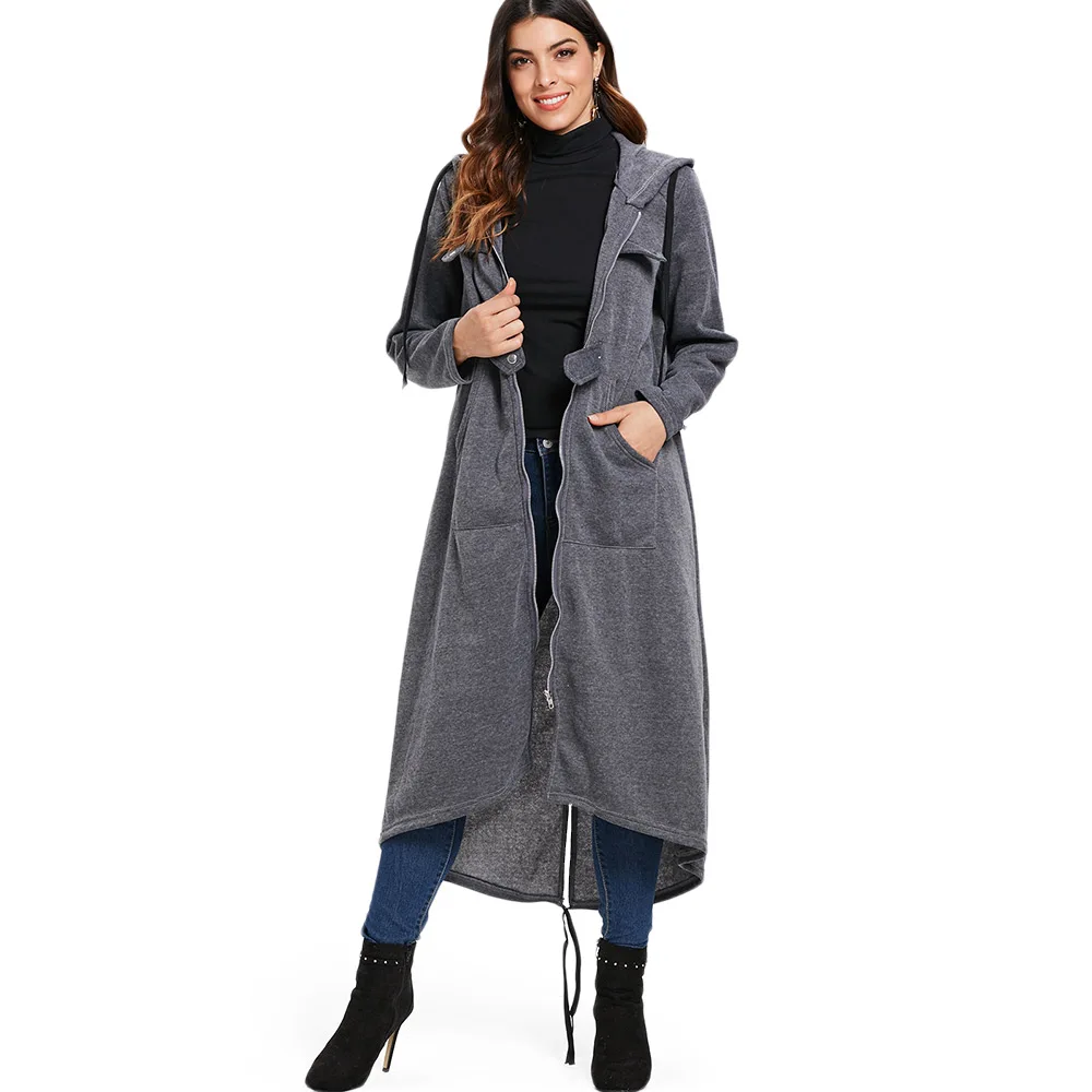 VESTLINDA длинное пальто макси с пуговицами на молнии спереди длинным рукавом