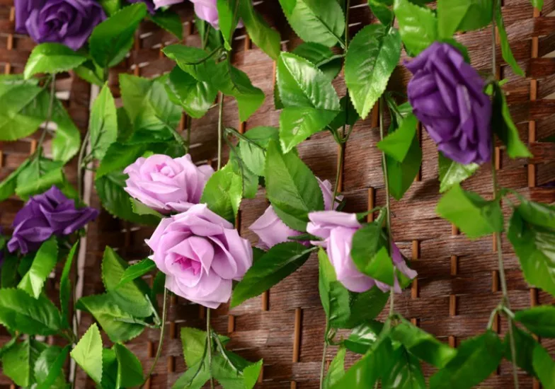 2.45m Simulation Big Roses Cane Silk Flower Pipe Restaurants Balcony Decoration Door Lintel Romantic Wedding | Дом и сад