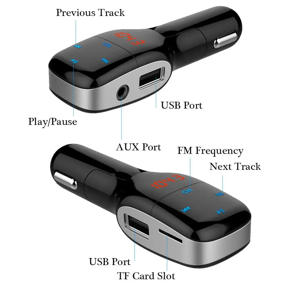 Автомобильный Bluetooth fm-передатчик, беспроводной автомобильный fm-передатчик радио адаптер автомобильный комплект USB Автомобильное зарядное устройство Micro SD/TF карта управление музыкой