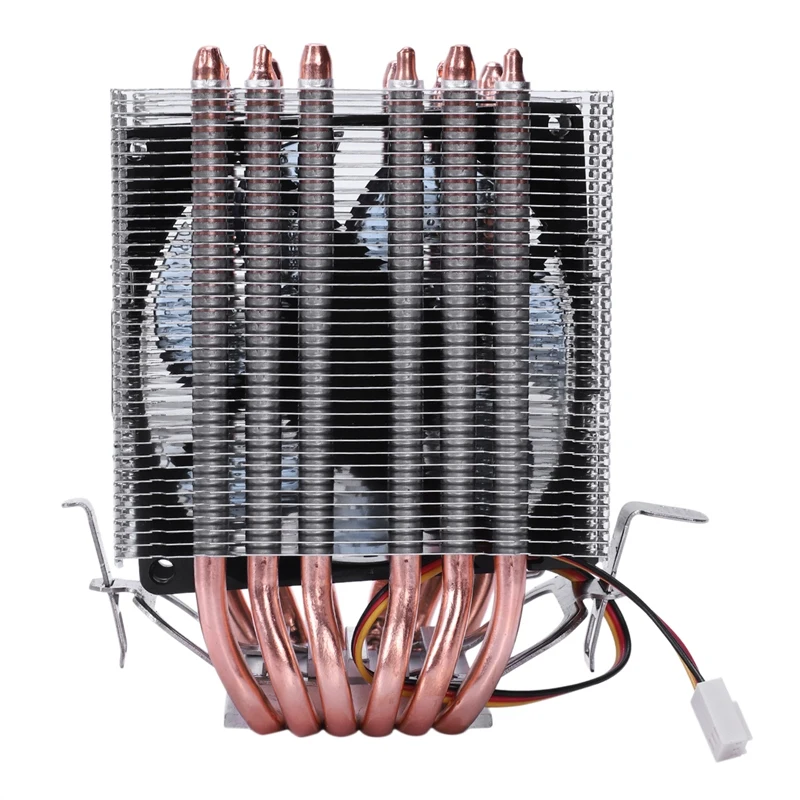 Lanshuo 6 Heat Pipe 3 Wire With Light Single Fan Cpu Radiator Cooler Sink For Intel Lga 1155/1156/1366 Si |