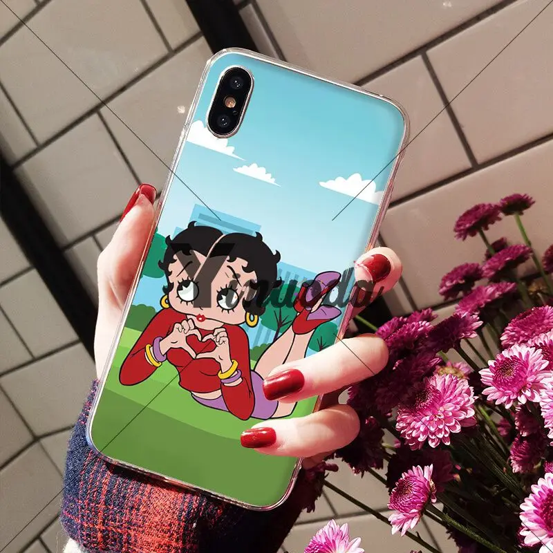 Yinuoda милый чехол для телефона с рисунком Бетти Буп DIY iPhone 6S 6plus 7 7plus 8 8Plus X Xs MAX 5 5S XR |