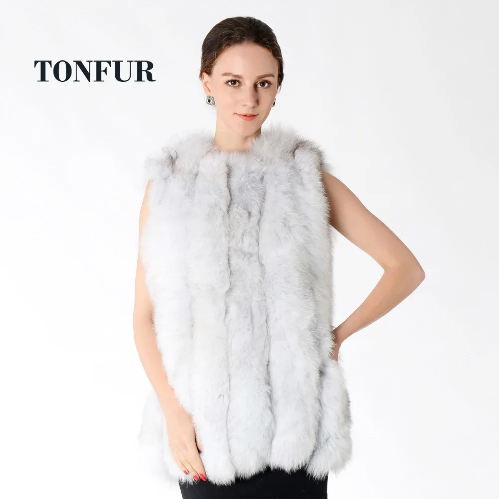 Женский меховой жилет из цельного натурального Лисьего меха NT503 | Женская одежда