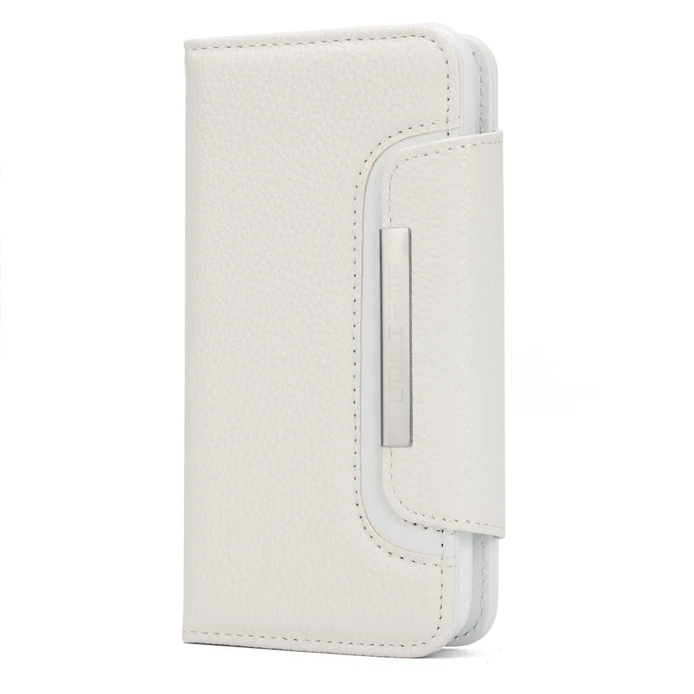 White Кожаный чехол для iPhone XS Max, XS, XR, X, 8, 7, 6, 6S Plus, 5, SE, 5S, полиуретановый флип-чехол, Магнитная задняя крышка из ТПУ, съемный кошелек - Цвет: White