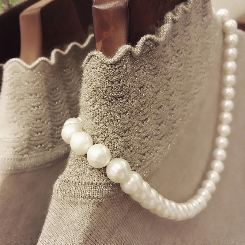 2019 New Arrivals Women Sweater Knitted Three Quarter Sleeve Turtleneck Cashmere Pullover Winter Sweaters Sweter Mujer Pullovers | Женская