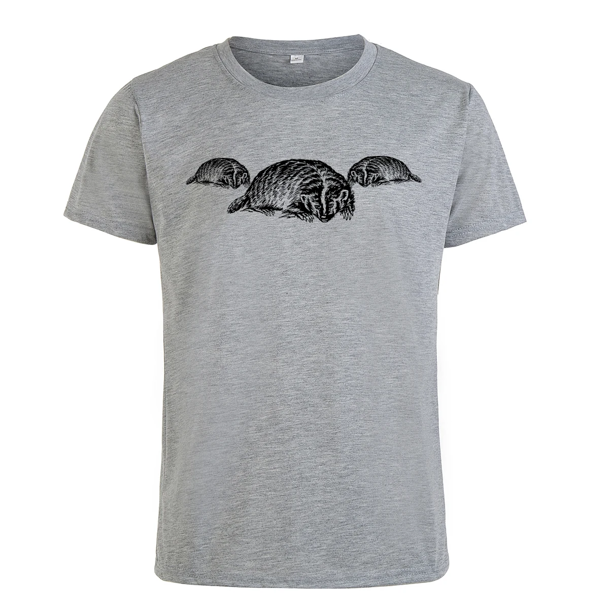 Dadollfish Ежик с животным принтом хлопковая футболка унисекс короткий рукав экипаж