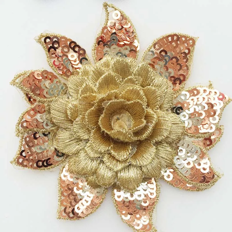 5 шт./лот 3D стереоскопические нашивки с блестками и цветами для одежды сделай сам