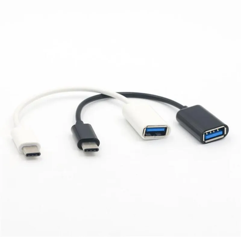 500 шт/партия черный/белый type C OTG usb адаптер кабель 3 1 штекер USB 2 0 A Женский для