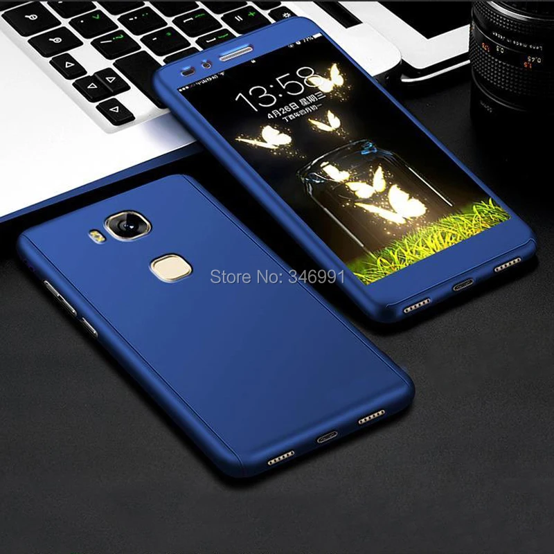 360 Fitted Case for Huawei honor 5X Funda 5.5 inch Matte plastic Smile Temperd Glass Honor GR5 Cover |