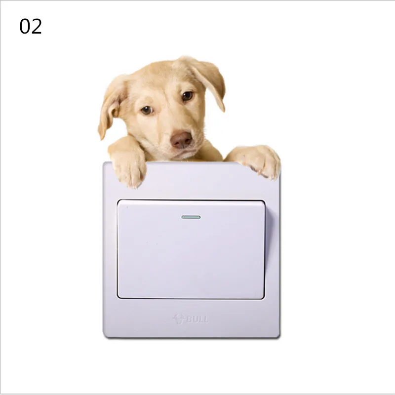 2PCS Waterproof 3D Dog Wall Sticker Bathroom Toilet Living Room Home Decor Decal Poster Background wall decals mural arts | Дом и сад