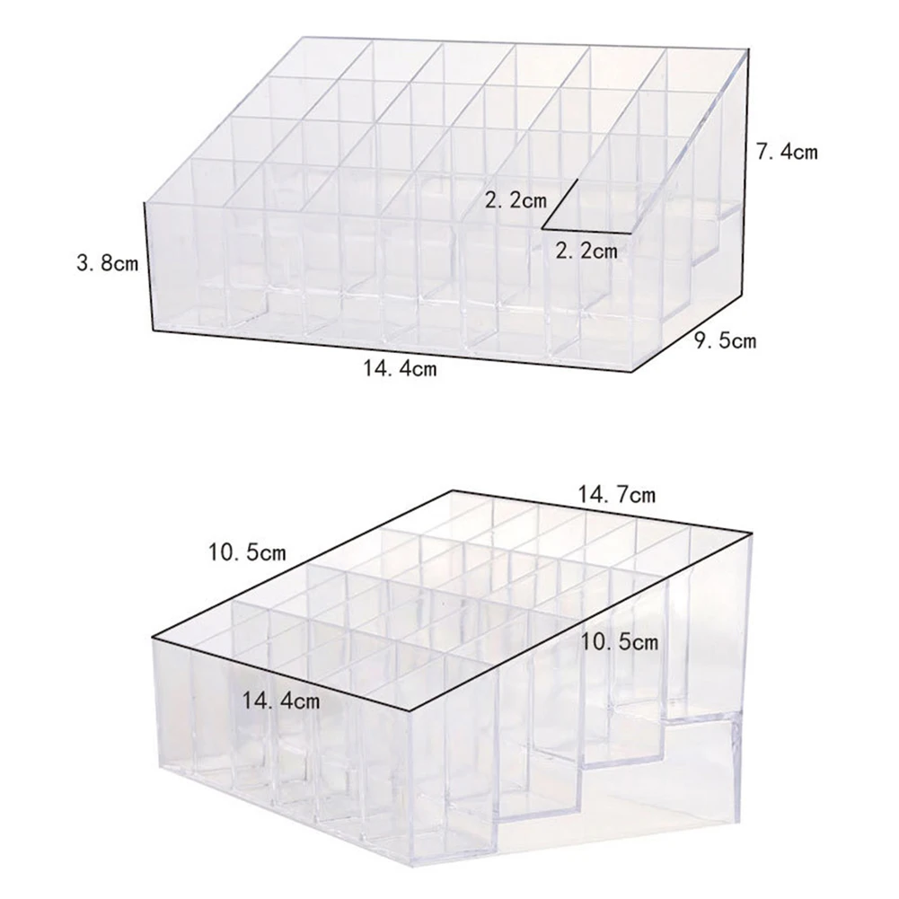 Прозрачный 24 Сетки подставка для помад на витрине косметический Органайзер